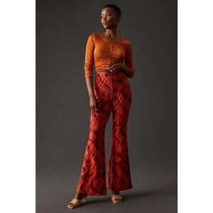 Anthropologie  The Joni Flare Leg Pull On Pants Multicolor Size M